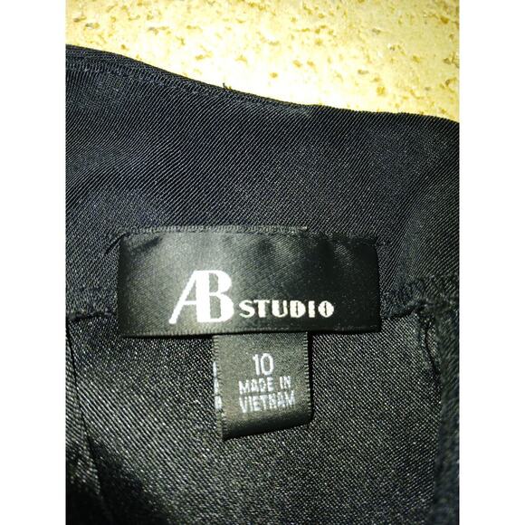 AB Studio Shift Dress Womens Sz 10 Black White Geometric Square Neck Sleeveless - Picture 6 of 8